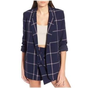 Leith Navy blue Plaid Blazer and Skort Set